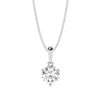 White Gold Solitaire Pendant Necklaces