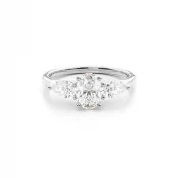 White Gold Three Stone Diamond Rings