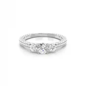White Gold Three Stone Diamond Rings