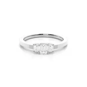 White Gold Three Stone Diamond Rings