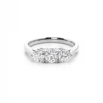 White Gold Three Stone Diamond Rings