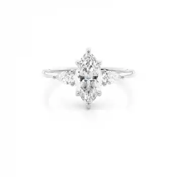 White Gold Three Stone Diamond Rings