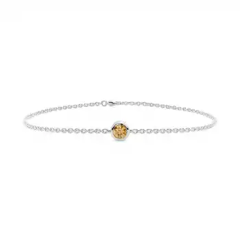Yellow Aura Solitaire Bracelet