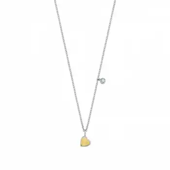 Yellow Enamel Heart Necklace