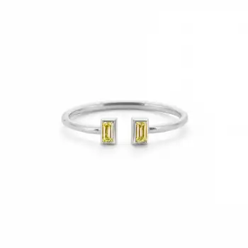 Yellow Twin Baguette Ring