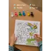Arı & Gökkuşağı Figürlü Çocuk Boyama Tuvali – Şövalesiz Boya Seti 20x20