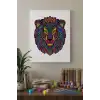 Aslan Desenli Mandala Tuval Boyama Seti 40x50 cm