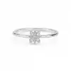 Baguette and Round Flower Diamond Ring