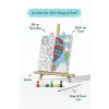 Balon Temalı Çocuk Boyama Tuvali – Şövaleli Eğitici Boyama Seti 20x20 cm