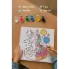 Balonlu Unicorn Boyama Tuvali – Şövalesiz Boya Seti 20x20