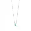 Blue Enamel Crescent Moon & Diamond Pendant Necklace