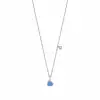 Blue Enamel Heart Necklace