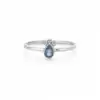Blue Topaz Teardrop & Diamond Accent Ring