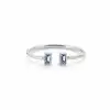 Blue Twin Baguette Ring