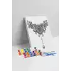 Bohem Desenli Mandala Tuval Boyama Seti 40x50 cm