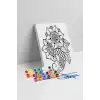 Çiçek Desenli Mandala Tuval Boyama Seti 40x50 cm