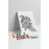 Çiçek Desenli Mandala Tuval Boyama Seti 40x50 cm