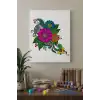 Çiçek Desenli Mandala Tuval Boyama Seti 40x50 cm