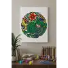 Çiçek Desenli Mandala Tuval Boyama Seti 40x50 cm