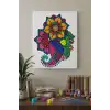 Çiçek Desenli Mandala Tuval Boyama Seti 40x50 cm