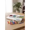 Çiçekli Kadın Desenli Mandala Tuval Boyama Seti 40x50 cm