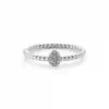Classic Teardrop Pave Diamond Ring