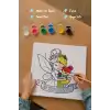 Çocuklar İçin En Tatlı Annem Boyama Tuvali Şövalesiz Boya Seti 20x20 cm