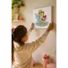 Çocuklar İçin En Tatlı Annem Boyama Tuvali Şövalesiz Boya Seti 20x20 cm