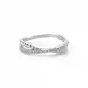 Crossed Band Diamond Ring