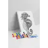 Denizatı Desenli Mandala Tuval Boyama Seti 40x50 cm