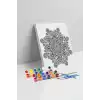 Detaylı Çiçek Mandala Tuval Boyama Seti 40x50 cm