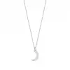 Diamond Crescent Moon Pendant Necklace
