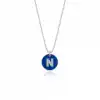 Diamond Letter N Enamel Necklace