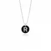 Diamond Letter R Enamel Necklace