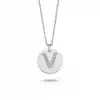 Diamond Letter V Pendant Necklace