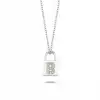 Diamond Lock Letter B Pendant Necklace