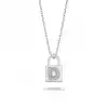 Diamond Lock Letter D Pendant Necklace