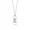 Diamond Lock Letter E Pendant Necklace