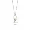 Diamond Lock Letter F Pendant Necklace