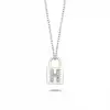 Diamond Lock Letter H Pendant Necklace