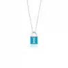 Diamond Lock Letter I Enamel Necklace