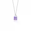 Diamond Lock Letter J Enamel Necklace
