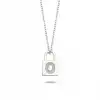 Diamond Lock Letter O Pendant Necklace
