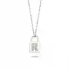 Diamond Lock Letter R Pendant Necklace