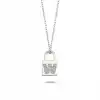 Diamond Lock Letter W Pendant Necklace