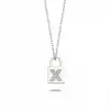 Diamond Lock Letter X Pendant Necklace