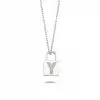 Diamond Lock Letter Y Pendant Necklace