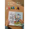 Dünyanın En Tatlı Annesine Temalı Eğitici Boyama Tuvali Şövalesiz Boya Seti 20x20 cm