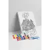 Ev Desenli Mandala Tuval Boyama Seti 40x50 cm