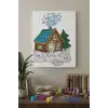 Ev Desenli Mandala Tuval Boyama Seti 40x50 cm
